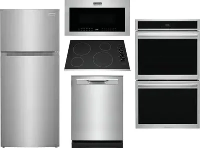 5 Piece Package Includes Refrigerator, Cooktop, Wall Oven, Microwave And Dishwasher