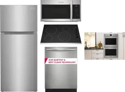 5 Piece Package Includes Refrigerator, Cooktop, Wall Oven, Microwave And Dishwasher