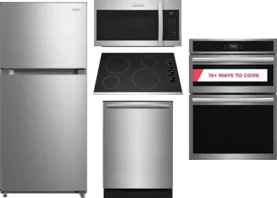 5 Piece Package Includes Refrigerator, Cooktop, Wall Oven, Microwave And Dishwasher