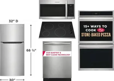 5 Piece Package Includes Refrigerator, Cooktop, Wall Oven, Microwave And Dishwasher