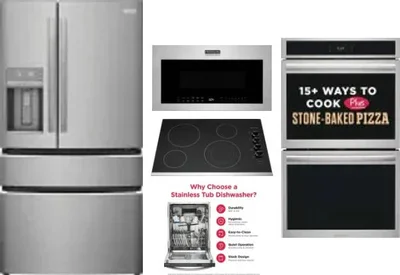 5 Piece Package Includes Refrigerator, Cooktop, Wall Oven, Microwave And Dishwasher