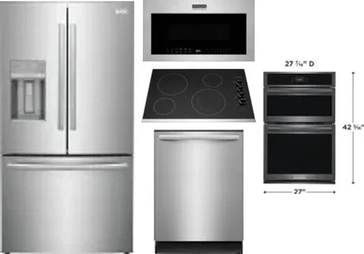 5 Piece Package Includes Refrigerator, Cooktop, Wall Oven, Microwave And Dishwasher