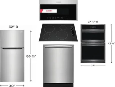 5 Piece Package Includes Refrigerator, Cooktop, Wall Oven, Microwave And Dishwasher