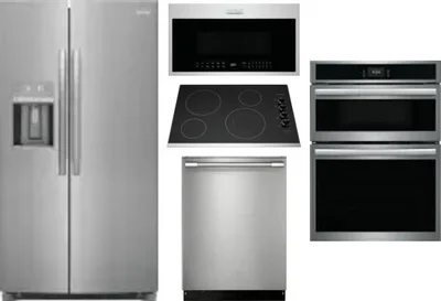 5 Piece Package Includes Refrigerator, Cooktop, Wall Oven, Microwave And Dishwasher