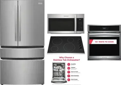 5 Piece Package Includes Refrigerator, Cooktop, Wall Oven, Microwave And Dishwasher
