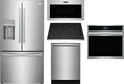 5 Piece Package Includes Refrigerator, Cooktop, Wall Oven, Microwave And Dishwasher