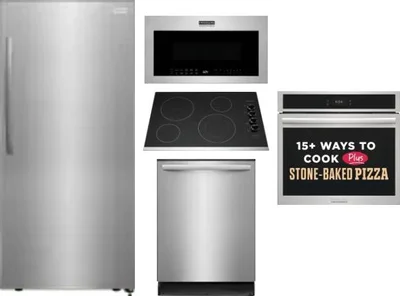 5 Piece Package Includes Refrigerator, Cooktop, Wall Oven, Microwave And Dishwasher