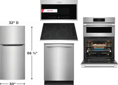 5 Piece Package Includes Refrigerator, Cooktop, Wall Oven, Microwave And Dishwasher