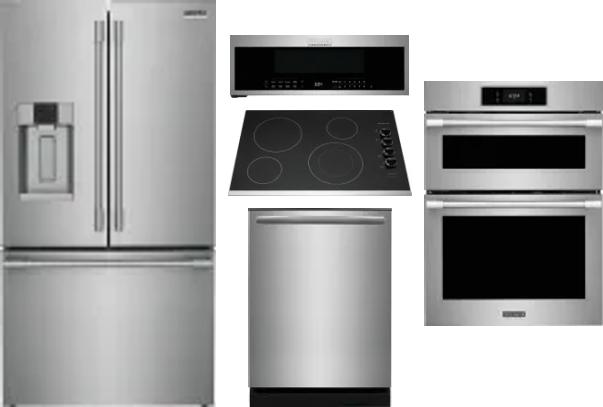 5 Piece Package Includes Refrigerator, Cooktop, Wall Oven, Microwave And Dishwasher