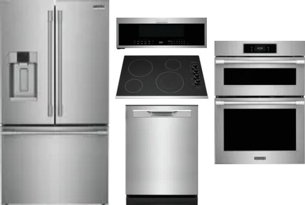 5 Piece Package Includes Refrigerator, Cooktop, Wall Oven, Microwave And Dishwasher