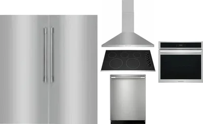 6 Piece Package Includes Refrigerator, Freezer, Cooktop, Wall Oven, Hood And Dishwasher