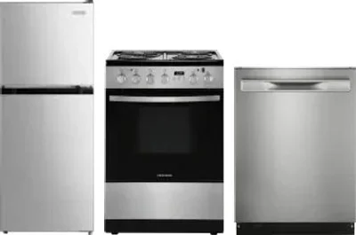 3 Piece Package Includes Refrigerator, Range And Dishwasher