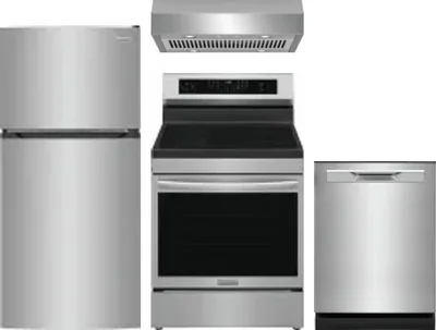 4 Piece Package Includes Refrigerator, Range, Hood And Dishwasher
