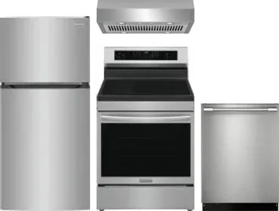 4 Piece Package Includes Refrigerator, Range, Hood And Dishwasher