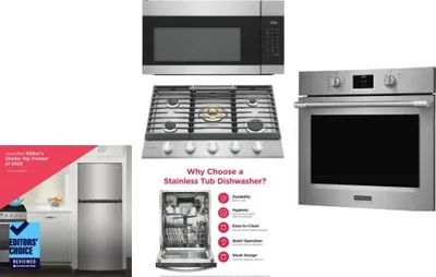 5 Piece Package Includes Refrigerator, Cooktop, Wall Oven, Microwave And Dishwasher