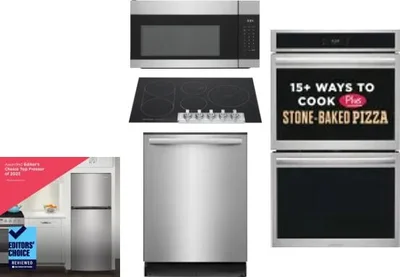 5 Piece Package Includes Refrigerator, Cooktop, Wall Oven, Microwave And Dishwasher