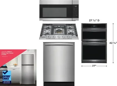 5 Piece Package Includes Refrigerator, Cooktop, Wall Oven, Microwave And Dishwasher
