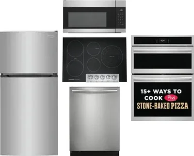 5 Piece Package Includes Refrigerator, Cooktop, Wall Oven, Microwave And Dishwasher