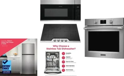 5 Piece Package Includes Refrigerator, Cooktop, Wall Oven, Microwave And Dishwasher