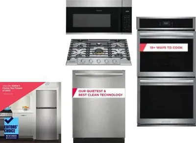 5 Piece Package Includes Refrigerator, Cooktop, Wall Oven, Microwave And Dishwasher