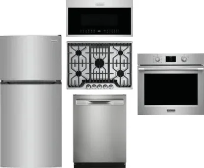 5 Piece Package Includes Refrigerator, Cooktop, Wall Oven, Microwave And Dishwasher