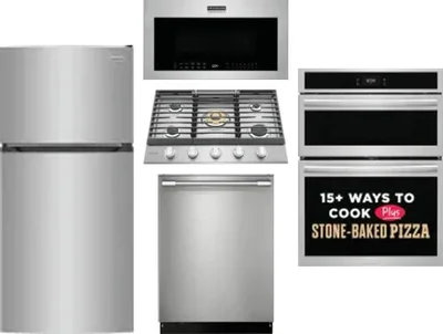 5 Piece Package Includes Refrigerator, Cooktop, Wall Oven, Microwave And Dishwasher