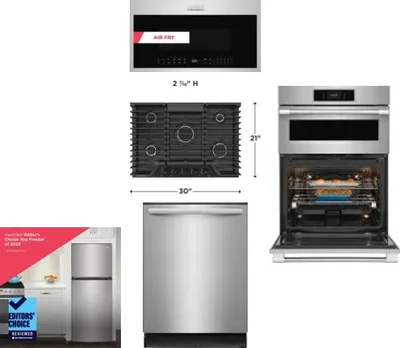 5 Piece Package Includes Refrigerator, Cooktop, Wall Oven, Microwave And Dishwasher