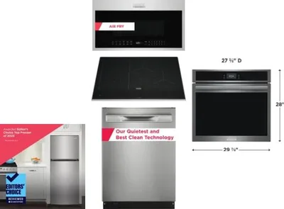 5 Piece Package Includes Refrigerator, Cooktop, Wall Oven, Microwave And Dishwasher