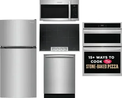 5 Piece Package Includes Refrigerator, Cooktop, Wall Oven, Microwave And Dishwasher