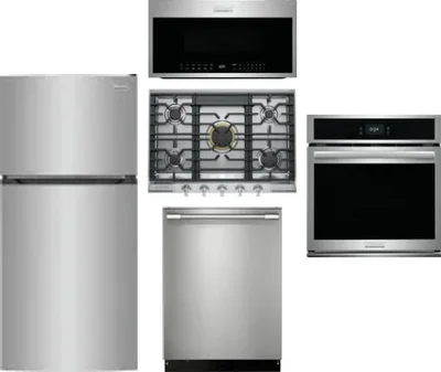 5 Piece Package Includes Refrigerator, Cooktop, Wall Oven, Microwave And Dishwasher
