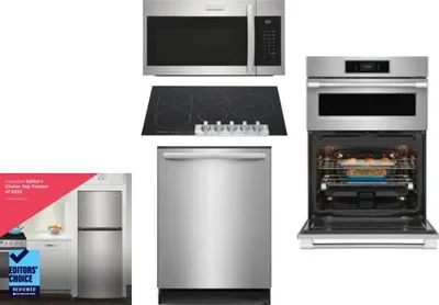 5 Piece Package Includes Refrigerator, Cooktop, Wall Oven, Microwave And Dishwasher