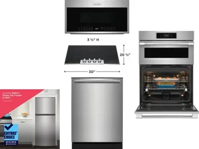 5 Piece Package Includes Refrigerator, Cooktop, Wall Oven, Microwave And Dishwasher