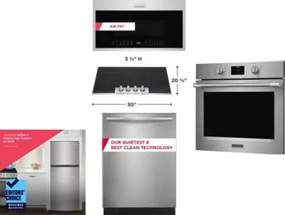 5 Piece Package Includes Refrigerator, Cooktop, Wall Oven, Microwave And Dishwasher