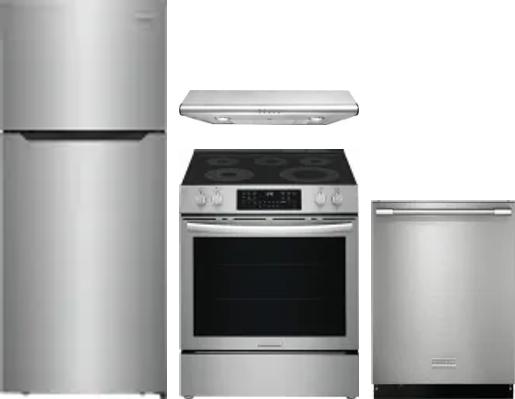 4 Piece Package Includes Refrigerator, Range, Hood And Dishwasher