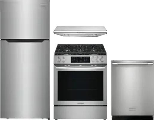 4 Piece Package Includes Refrigerator, Range, Hood And Dishwasher