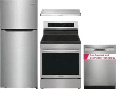 4 Piece Package Includes Refrigerator, Range, Hood And Dishwasher