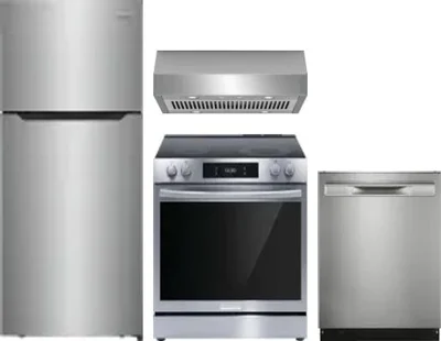4 Piece Package Includes Refrigerator, Range, Hood And Dishwasher