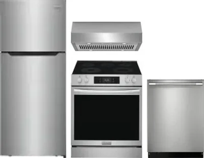 4 Piece Package Includes Refrigerator, Range, Hood And Dishwasher
