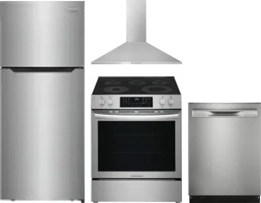 4 Piece Package Includes Refrigerator, Range, Hood And Dishwasher