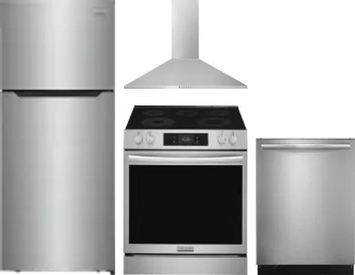 4 Piece Package Includes Refrigerator, Range, Hood And Dishwasher