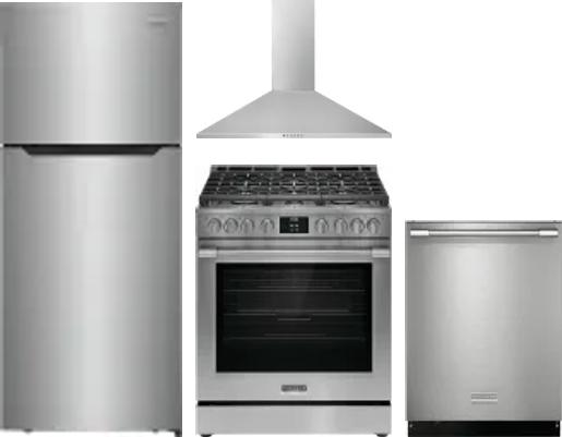 4 Piece Package Includes Refrigerator, Range, Hood And Dishwasher