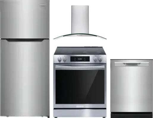 4 Piece Package Includes Refrigerator, Range, Hood And Dishwasher