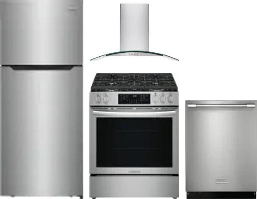 4 Piece Package Includes Refrigerator, Range, Hood And Dishwasher