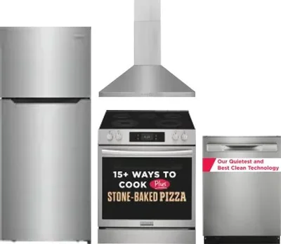 4 Piece Package Includes Refrigerator, Range, Hood And Dishwasher