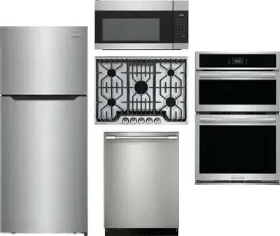 5 Piece Package Includes Refrigerator, Cooktop, Wall Oven, Microwave And Dishwasher