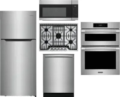 5 Piece Package Includes Refrigerator, Cooktop, Wall Oven, Microwave And Dishwasher