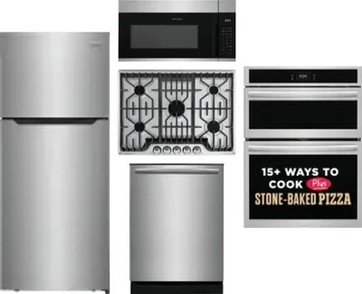 5 Piece Package Includes Refrigerator, Cooktop, Wall Oven, Microwave And Dishwasher