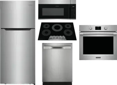 5 Piece Package Includes Refrigerator, Cooktop, Wall Oven, Microwave And Dishwasher