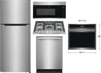 5 Piece Package Includes Refrigerator, Cooktop, Wall Oven, Microwave And Dishwasher