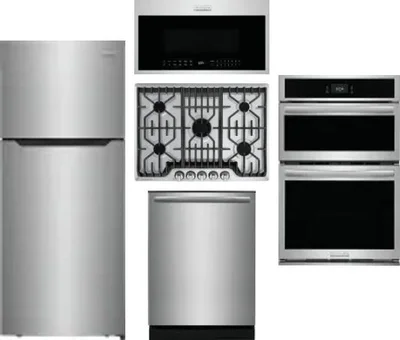 5 Piece Package Includes Refrigerator, Cooktop, Wall Oven, Microwave And Dishwasher